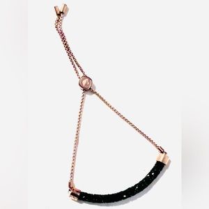 Swarovski Rose Gold with Black Crystals Adjustable Bracelet